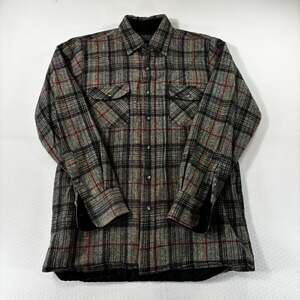 Aarons Vintage Highliner Quilted Lined Plaid Flannel Shirt Jacket - Grunge